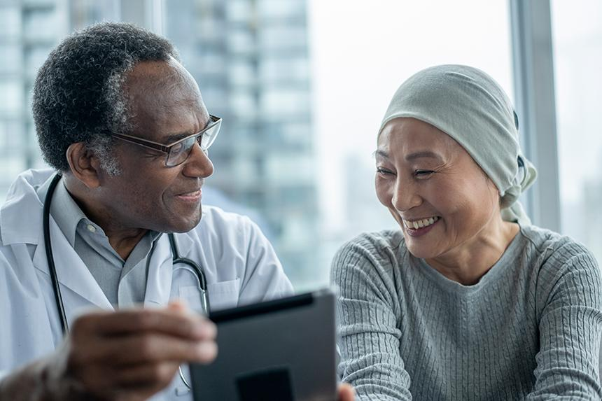 Doctor discussing treatment options with a cancer patient