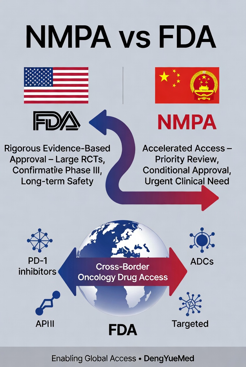 NMPA vs FDA drug approval comparison China vs US