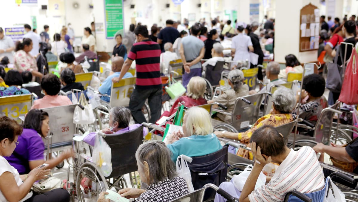 Overcrowded hospital in Southeast Asia
