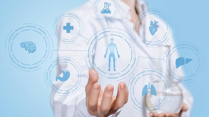 Medical icons representing different organ systems and therapeutic areas